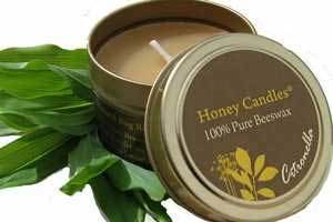 essential oil beeswax candle in Citronella scent