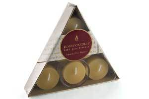 triangle gift pack of pure beeswax tealight candles