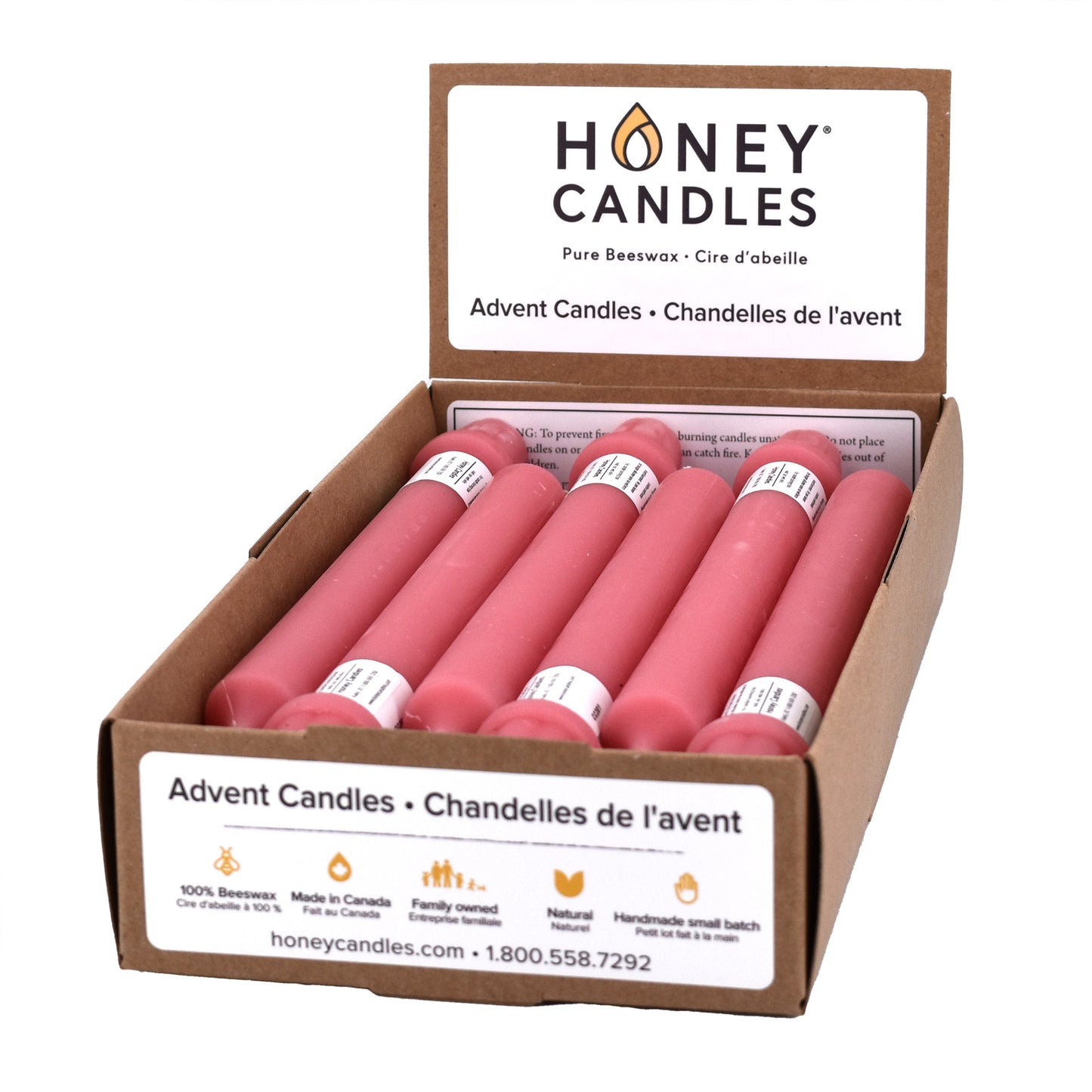 Pink Beeswax Advent Candle