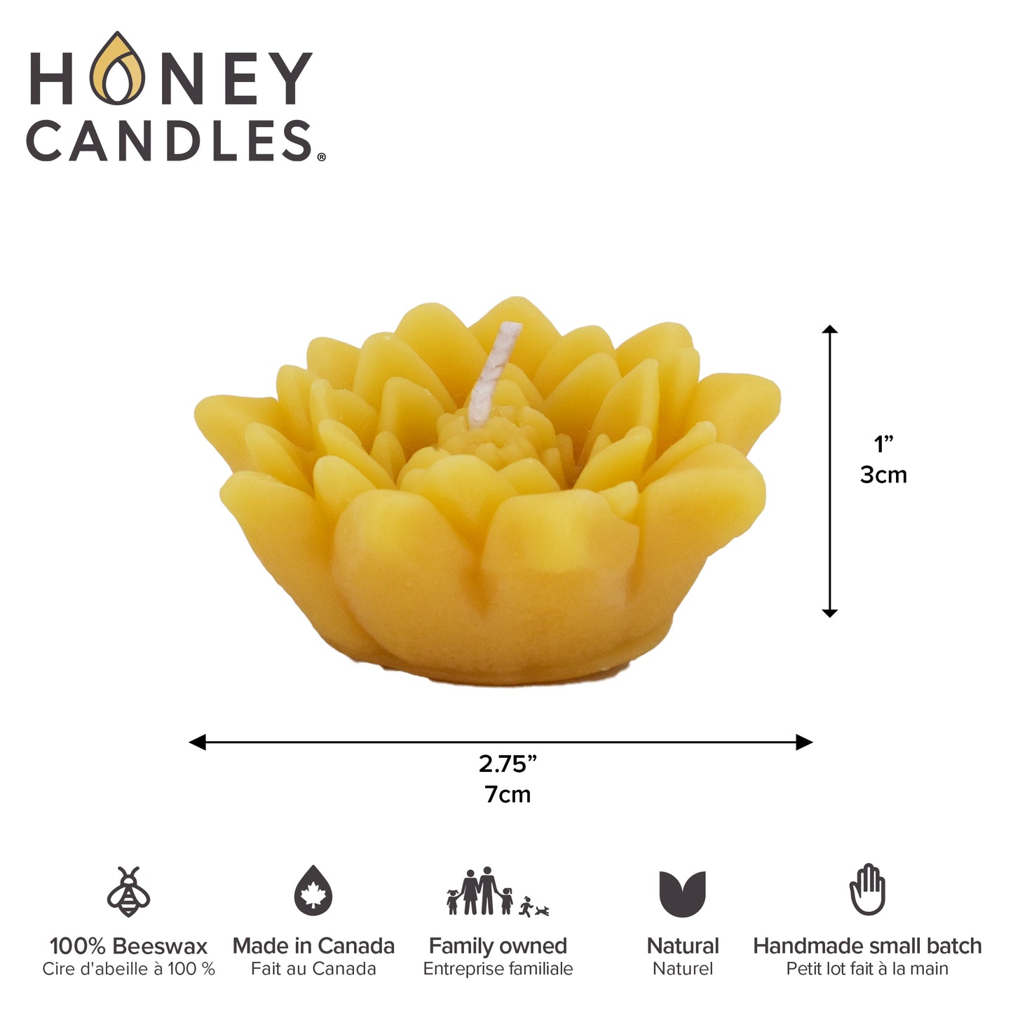 Beeswax Floating Lotus Candles - Natural