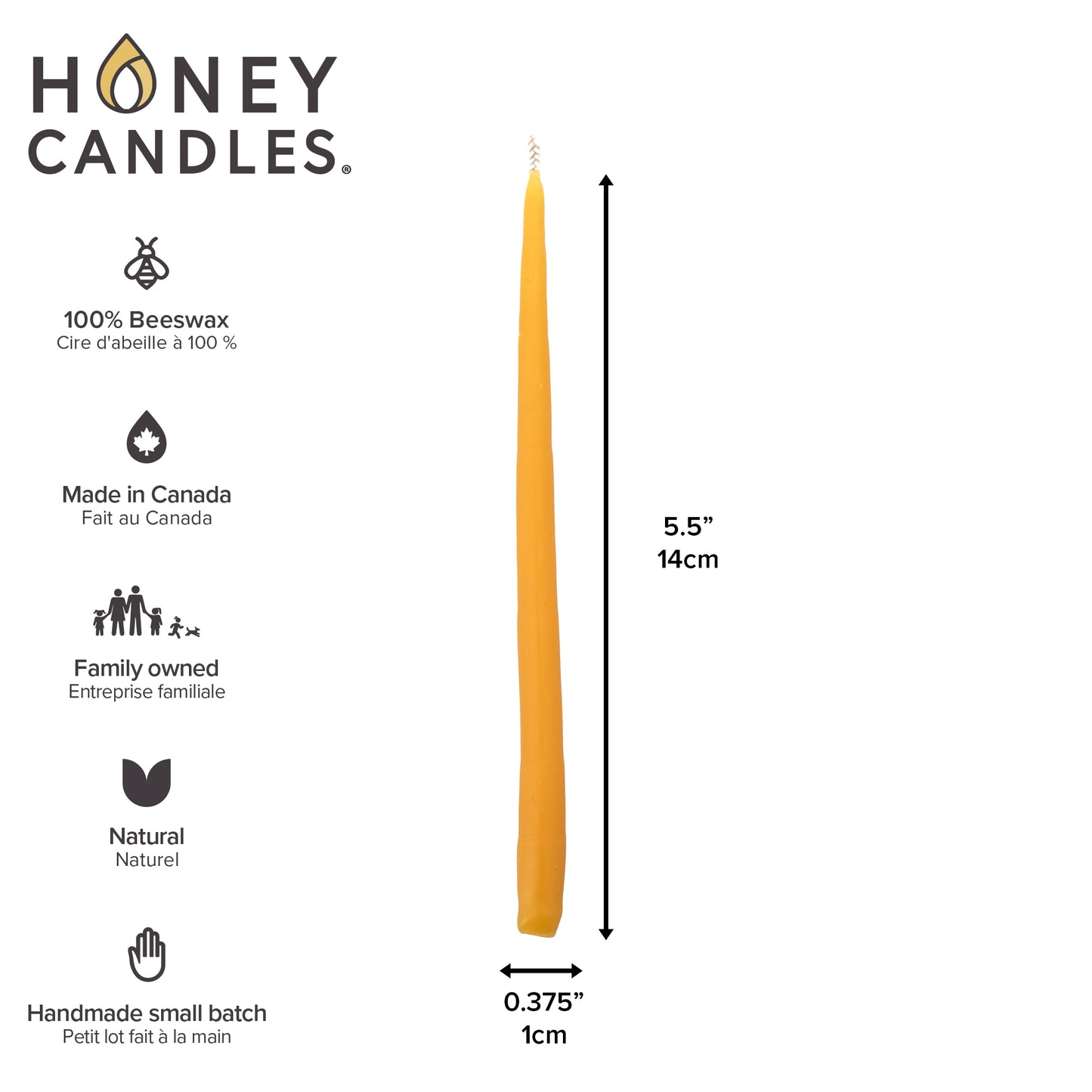 Beeswax Hanukkah Candles - Natural