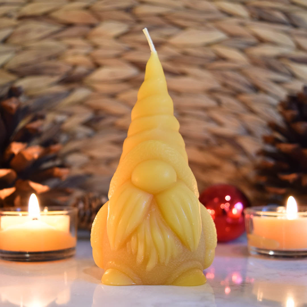 "Wilter" Natural Beeswax Gnome Candle