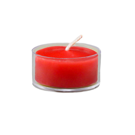 Red Beeswax Tealight Candle - Clear Cup