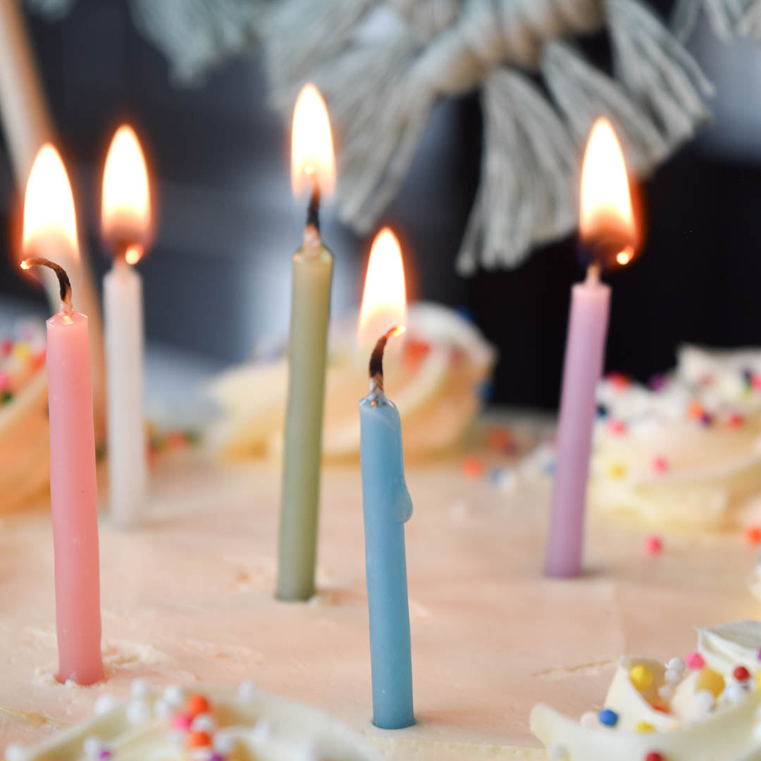 Beeswax Birthday Candles - Pastel