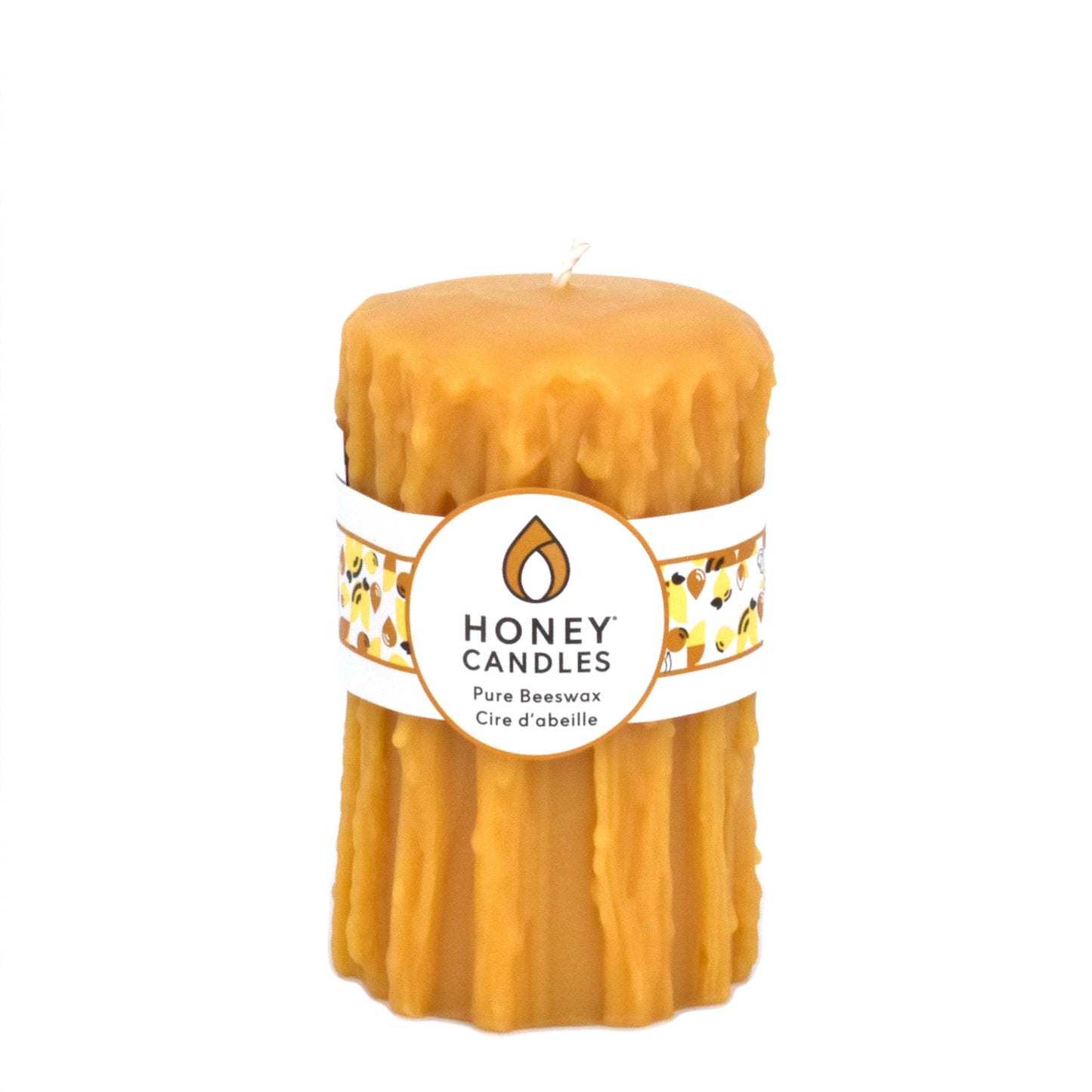 Natural Beeswax Heritage Drip Pillar Candle