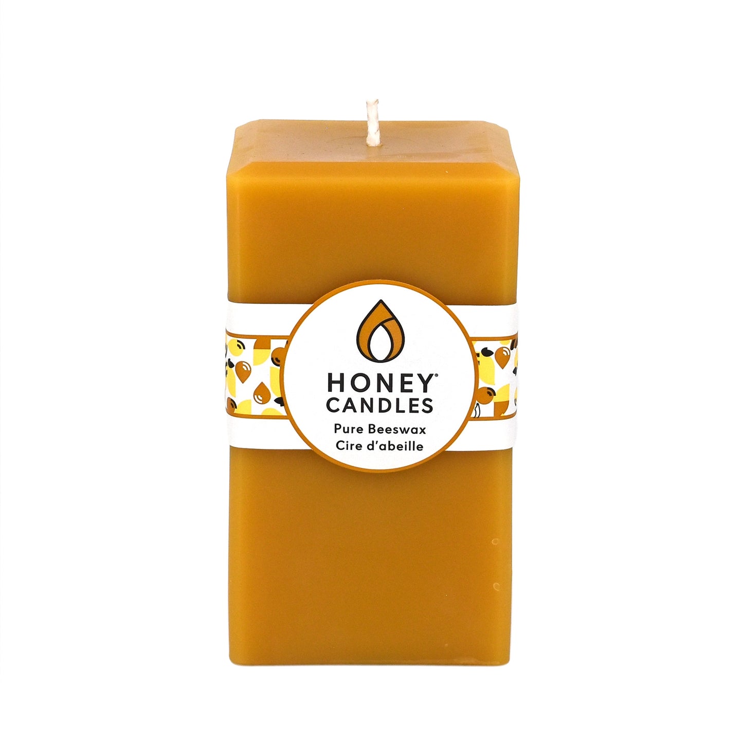 Square Natural Beeswax Pillar Candle