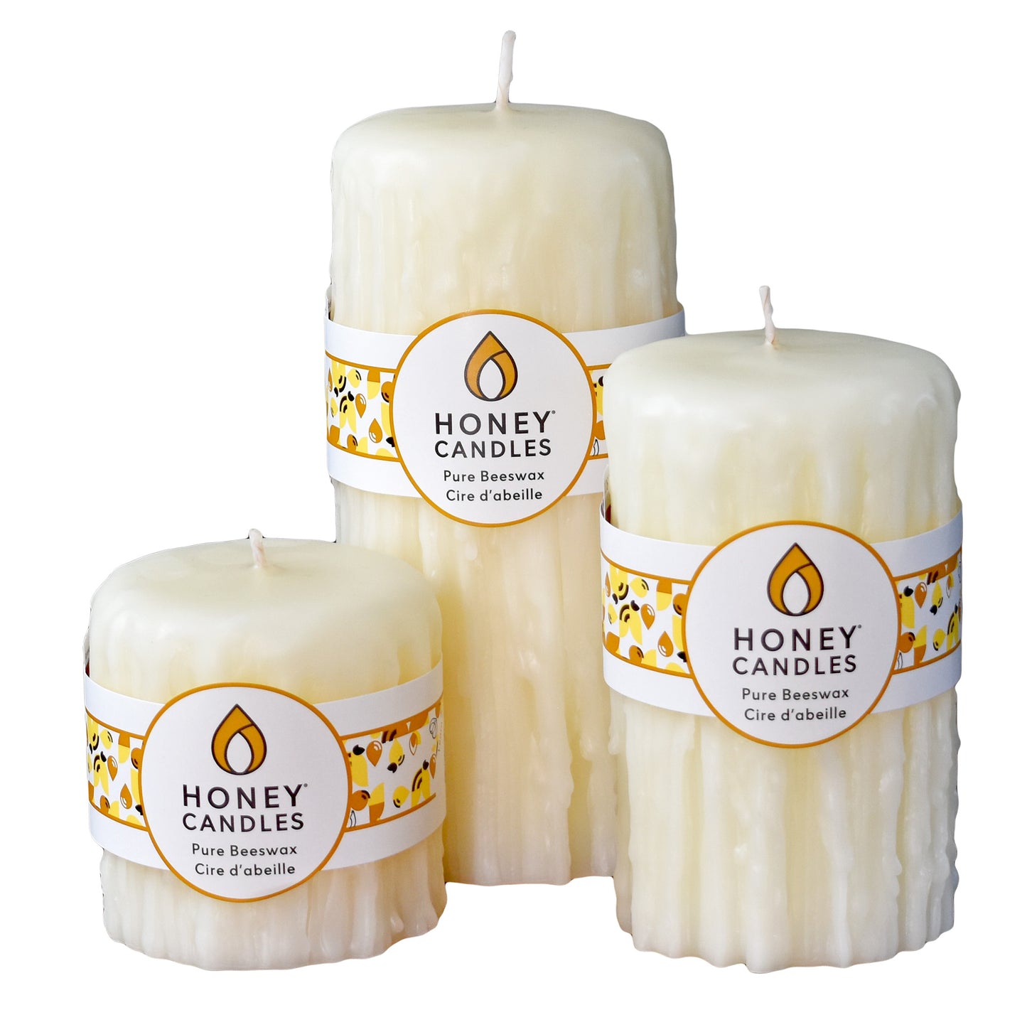 Pearl Beeswax Heritage Drip Pillar Candle