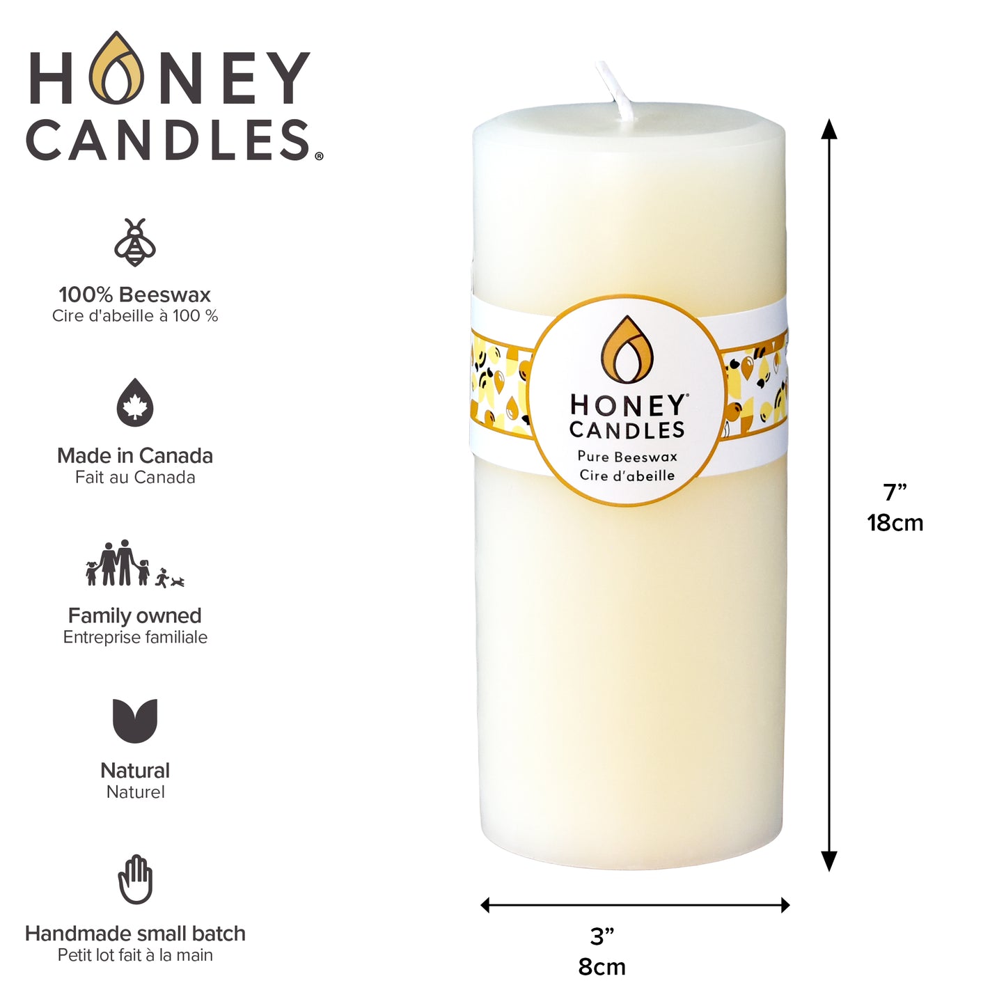 Round Pearl Beeswax Pillar Candle