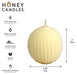 Pearl Beeswax Fluted Sphere Candle
