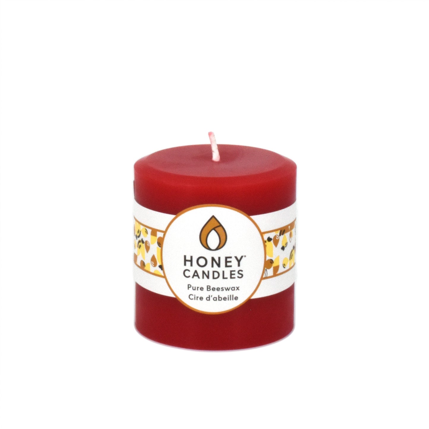 Round Red Beeswax Pillar Candle