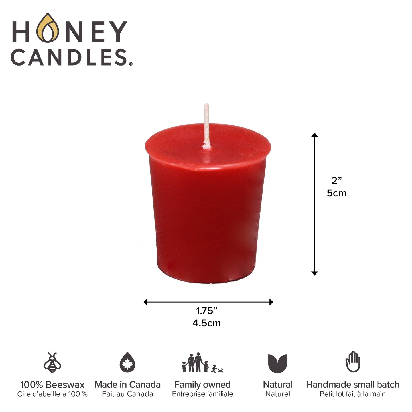 Red Beeswax Votive Candle