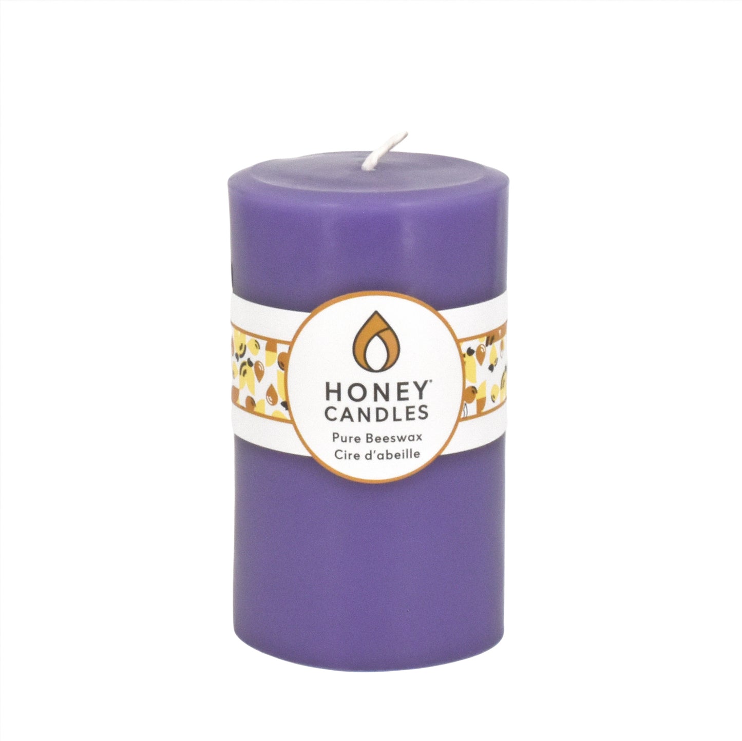 Round Spring Crocus Beeswax Pillar Candle