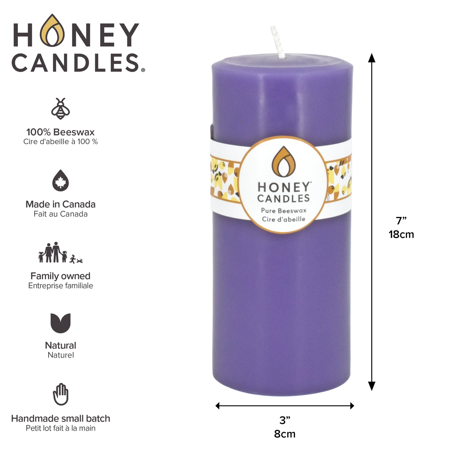 Round Spring Crocus Beeswax Pillar Candle