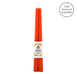 Pair of 12 Inch Tangerine Beeswax Taper Candles