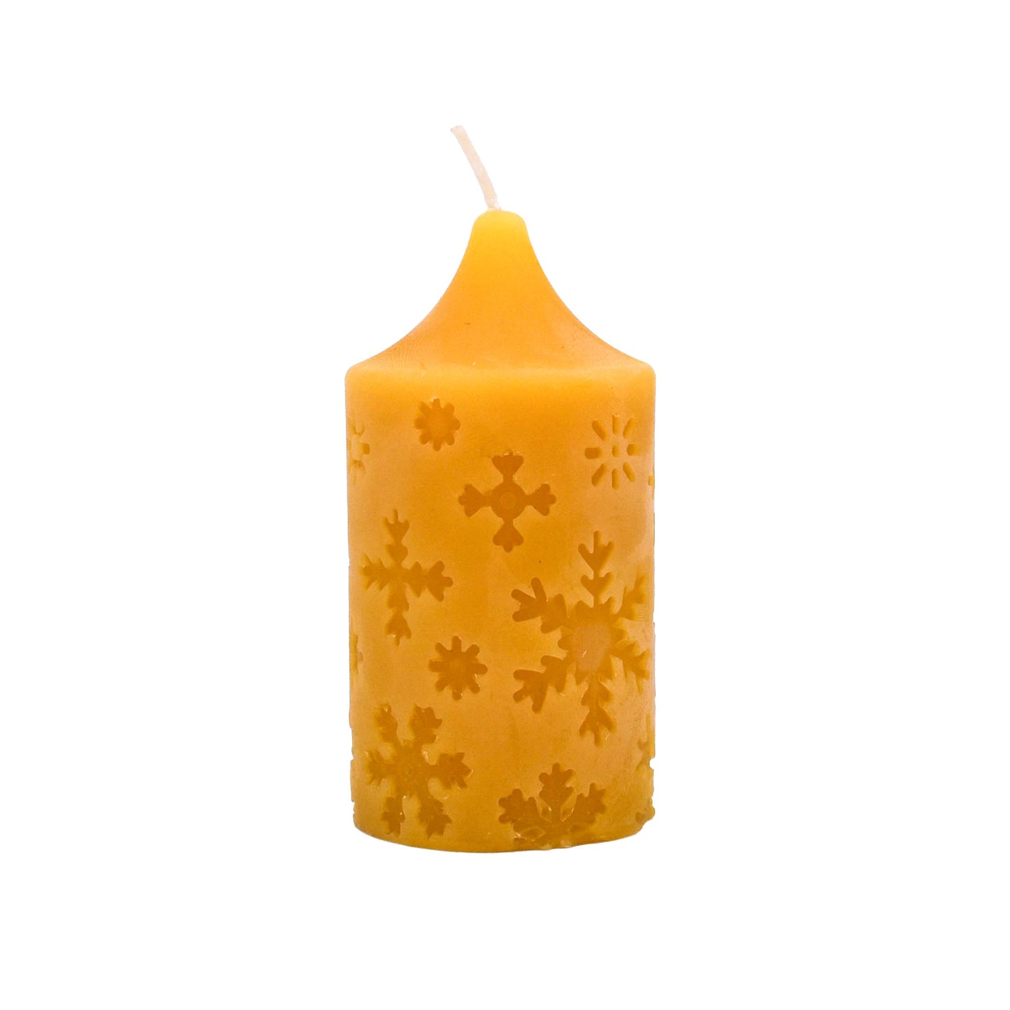 Natural Beeswax Snowflake Pillar