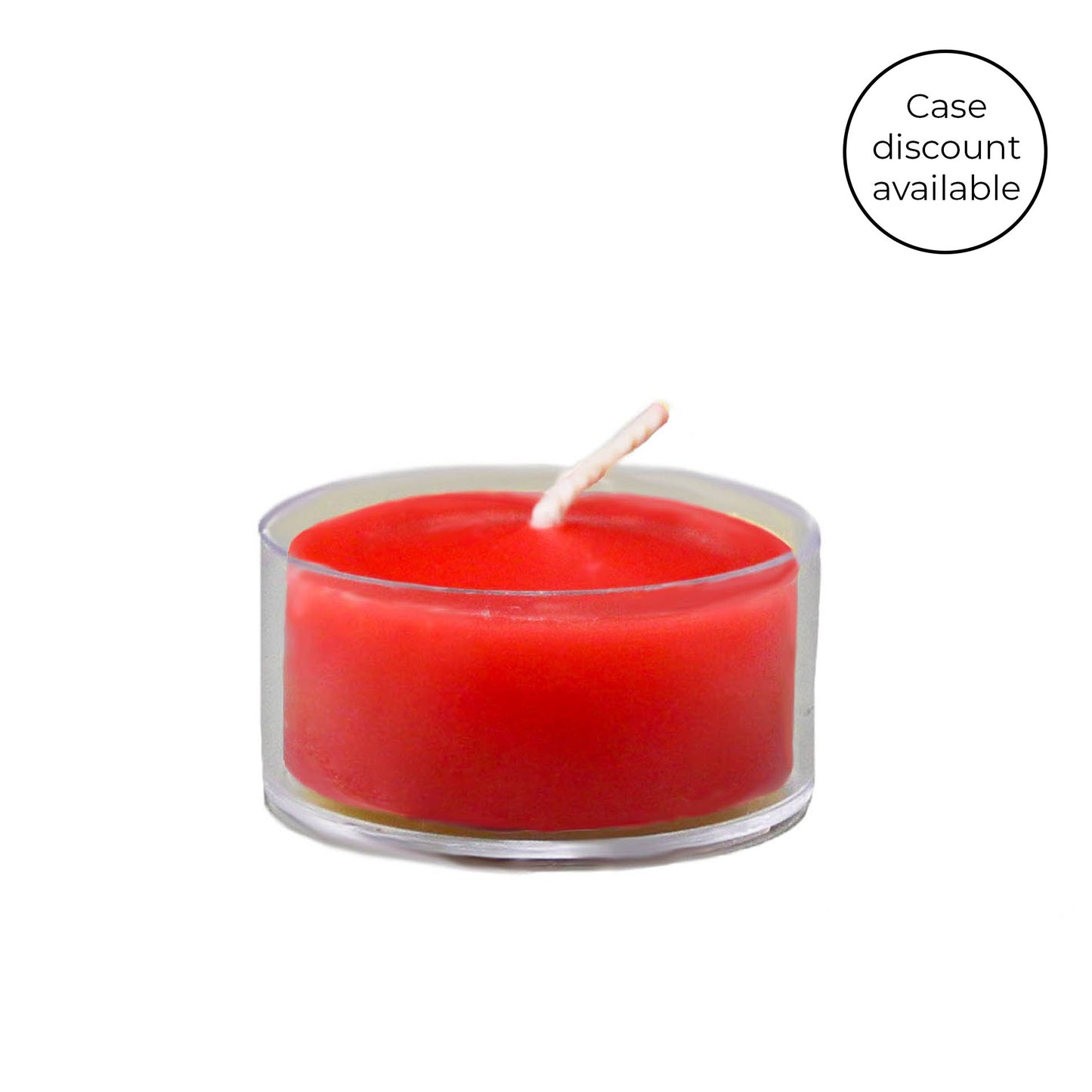 Red Beeswax Tealight Candle - Clear Cup