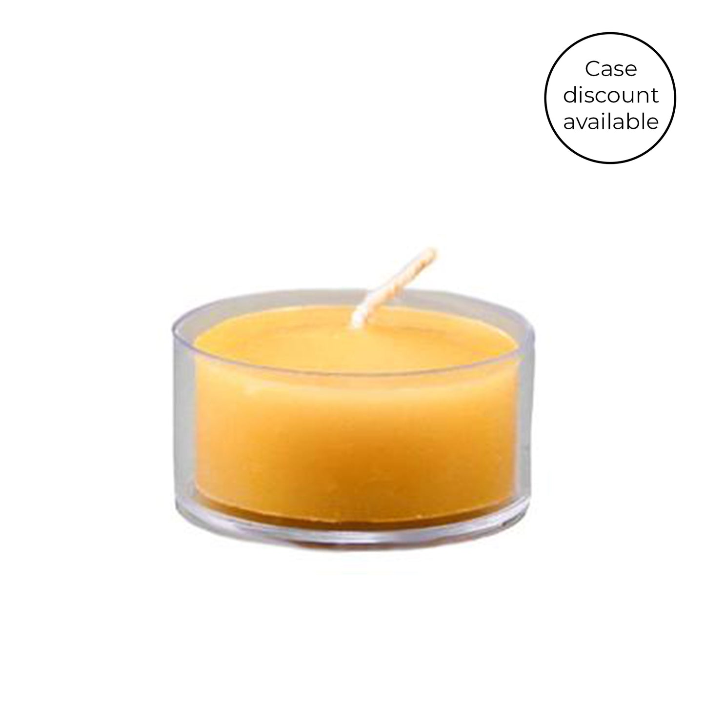 Natural Beeswax Tealight Candle - Clear Cup