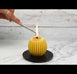 Pearl Beeswax Fluted Sphere Candle