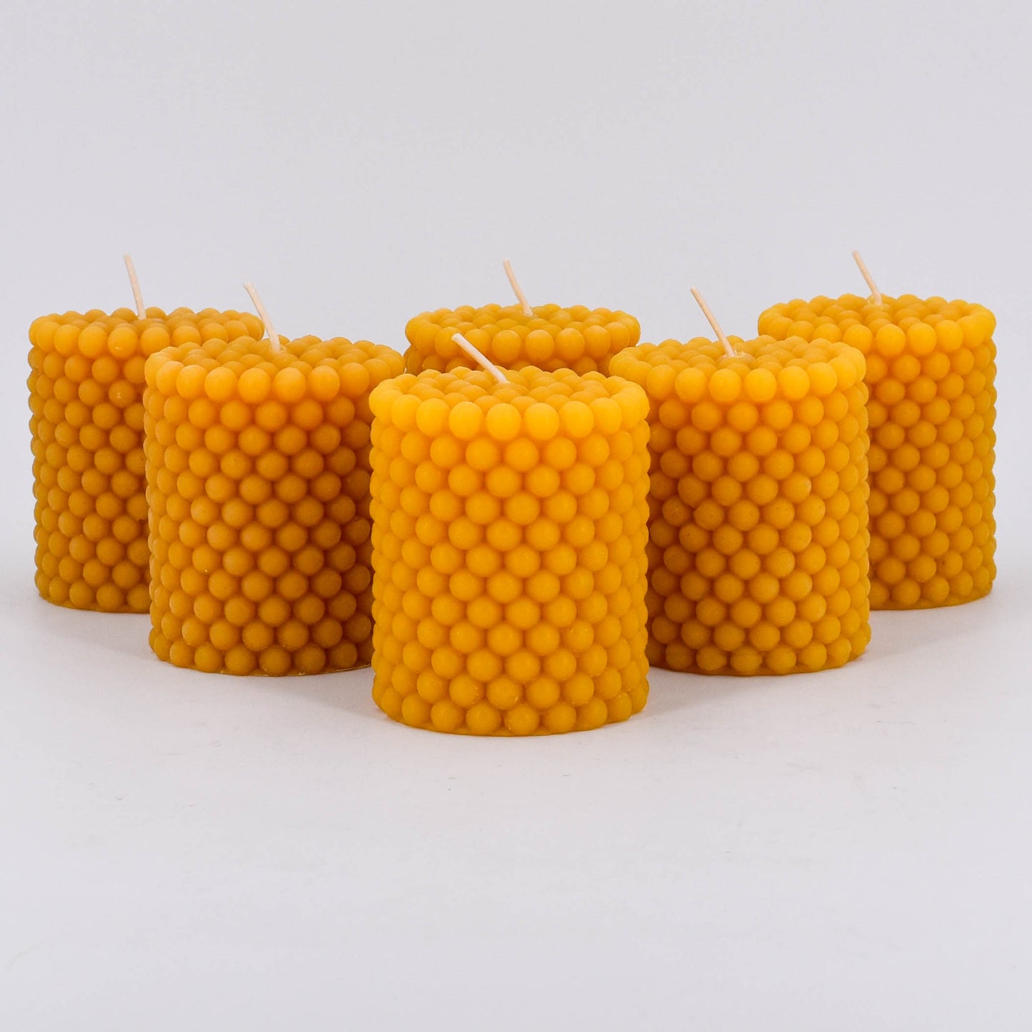 pure beeswax beaded pillar candles