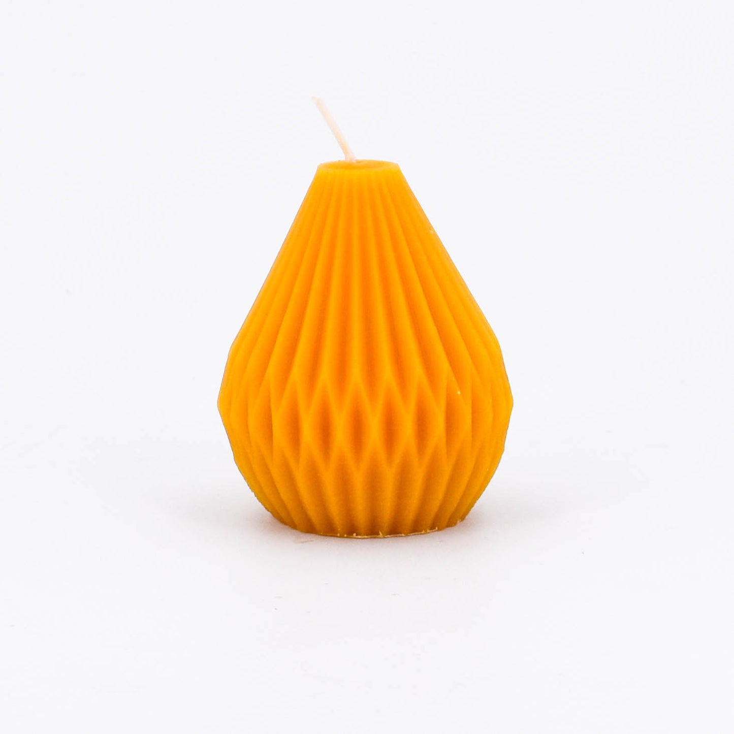 pure beeswax fluted pear candle