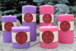 Paris Pink and Spring Crocus Beeswax Pillars