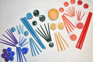 Beeswax Candles in Colors of the Rainbow