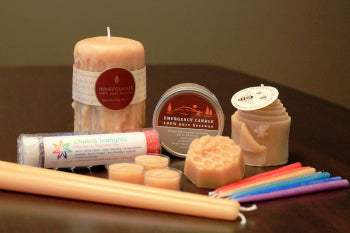 different styles of beeswax candles that are available