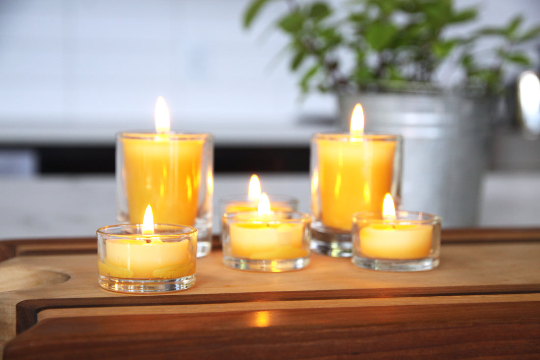 Beeswax refill tealights - low waste candles 