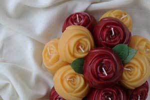 Wedding Candles - Natural Beeswax Rose Candles