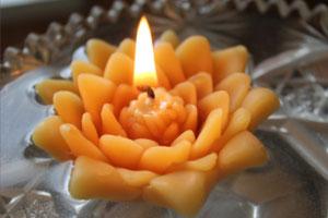 Pure Beeswax Floating Lotus Blossoms Candles