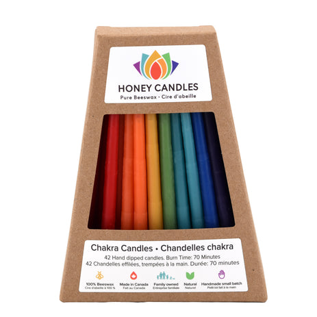 42 Pack of Beeswax Chakra Candlesticks
