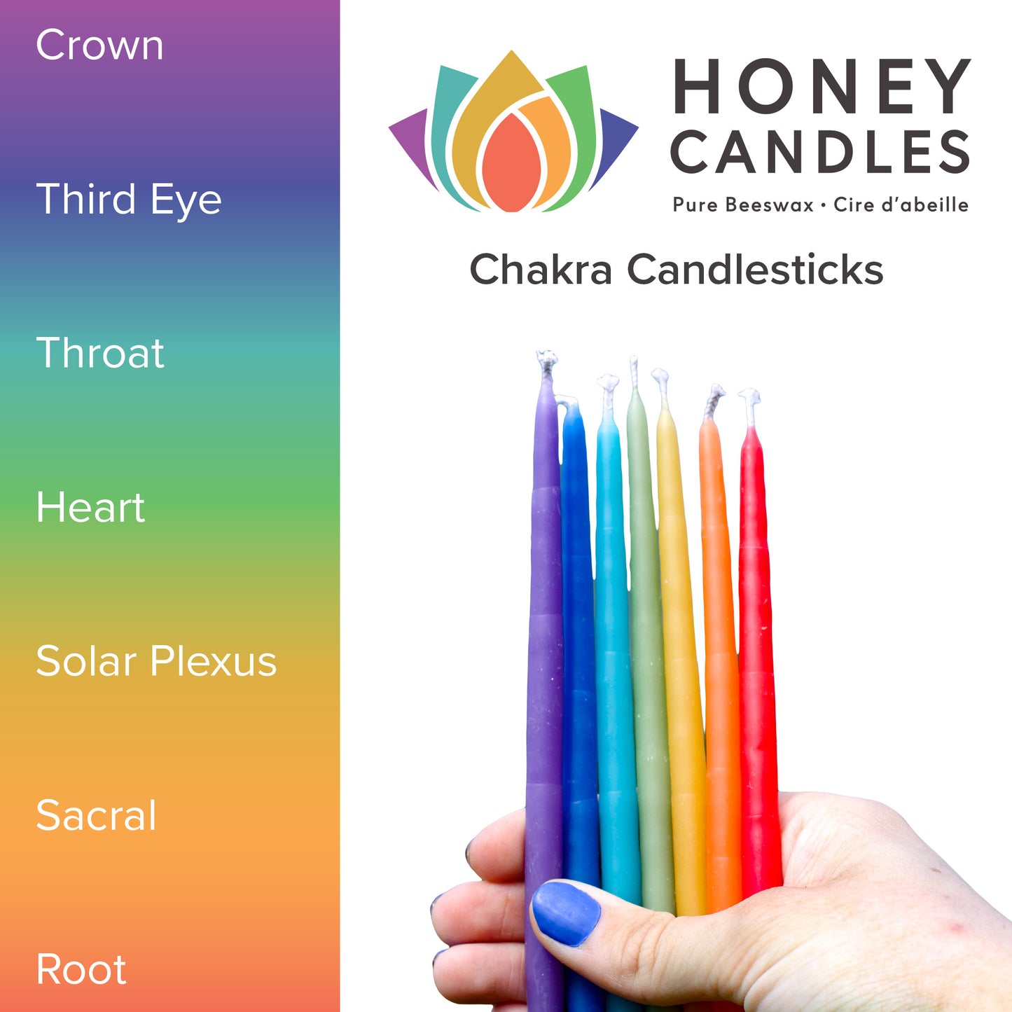 42 Pack of Beeswax Chakra Candlesticks