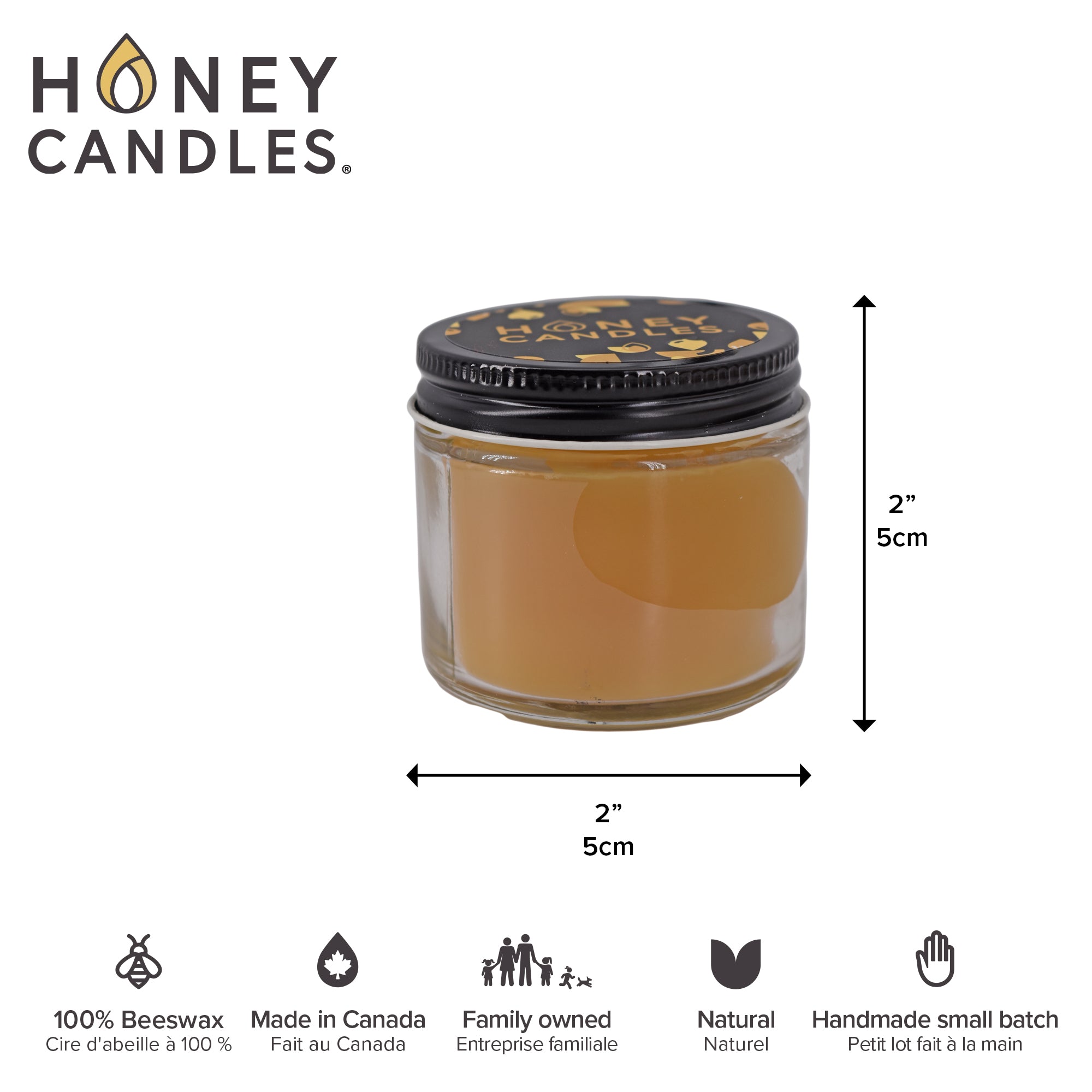 Honey Candles Pure Beeswax Jar Candle