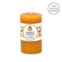 Small Round Natural Beeswax Pillar Candle