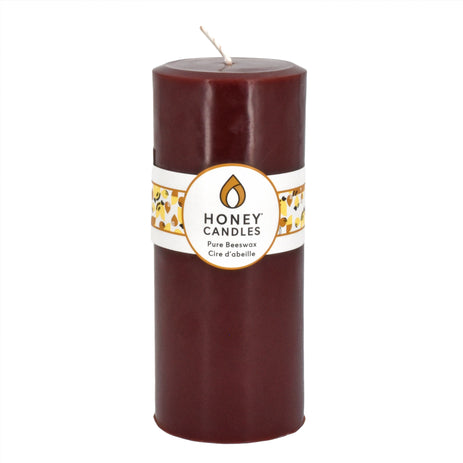 Round Dark Brown Beeswax Pillar Candles