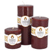 Round Dark Brown Beeswax Pillar Candles