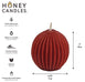 Burgundy Beeswax Fluted Sphere Candle