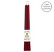 Pair of 12 Inch Burgundy Beeswax Taper Candles