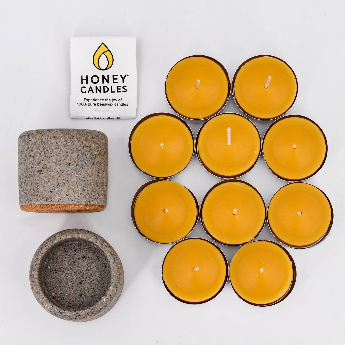 Canadian Handcrafted X Honey Candles Grey Tealight Set Honey Candles