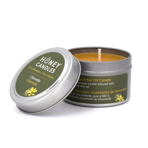 Citronella Beeswax Candle Tin – Honey Candles Canada