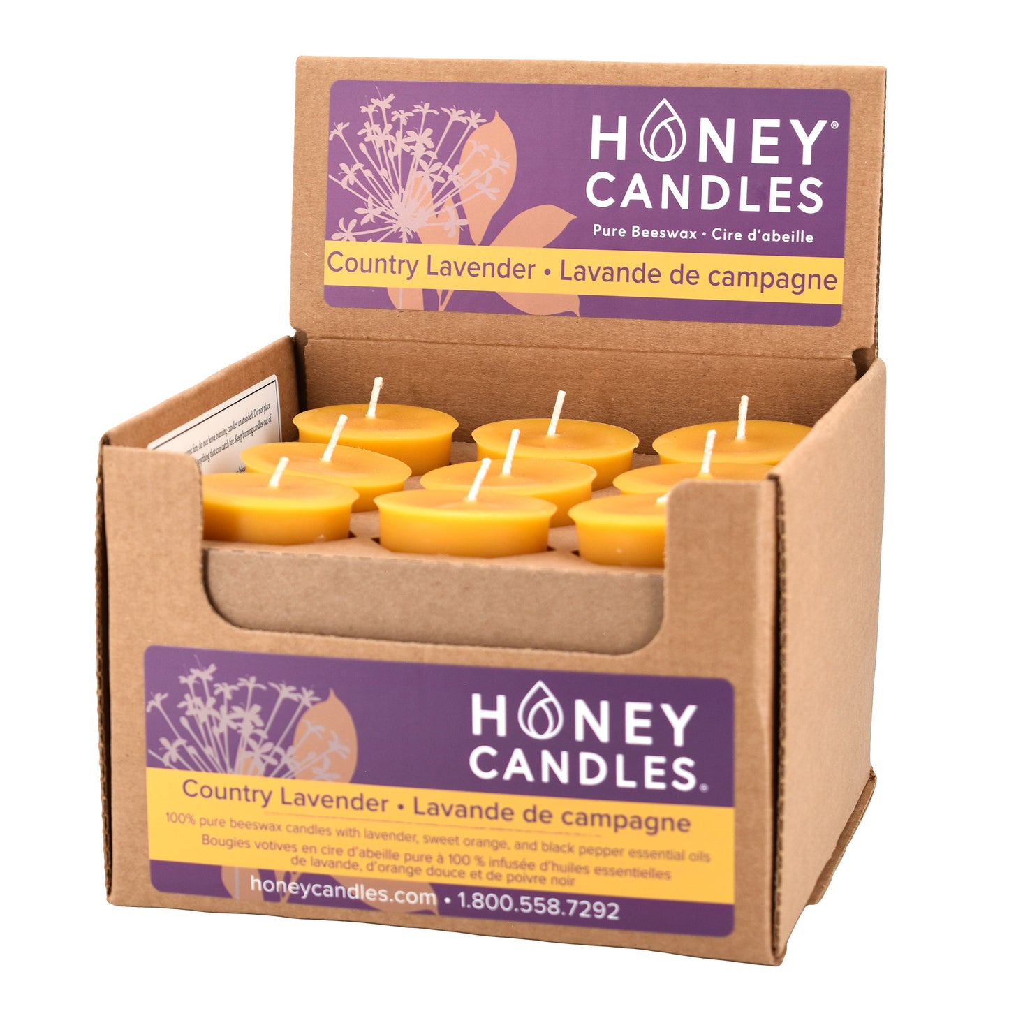 Country Lavender Beeswax Votive Candle