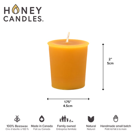 3 Pack of Kootenay Forest Beeswax Votive Candles
