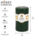 Round Forest Green Beeswax Pillar Candle