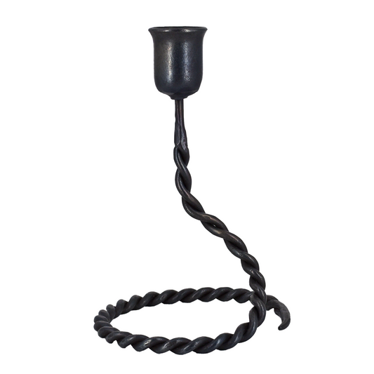 Forged Twisted Candlestick Holder