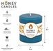 Round Glacier Teal Beeswax Pillar Candle