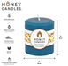 Round Glacier Teal Beeswax Pillar Candle