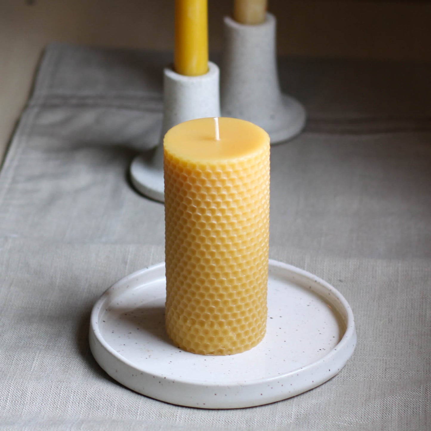 Natural Beeswax Honeycomb Pillar