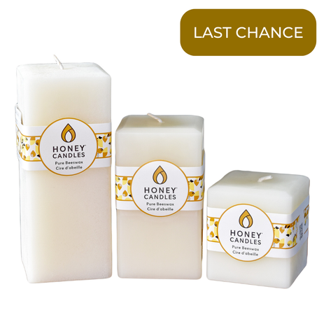 Square Pearl Beeswax Pillar Candle