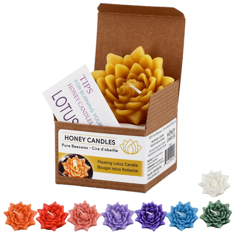 Beeswax Floating Lotus Candle (9 Colours)