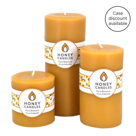 Round Natural Beeswax Pillar Candle